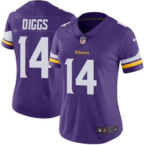 Women 2019 Minnesota Vikings 14 Diggs Purple Nike Vapor Untouchable Limited NFL Jersey
